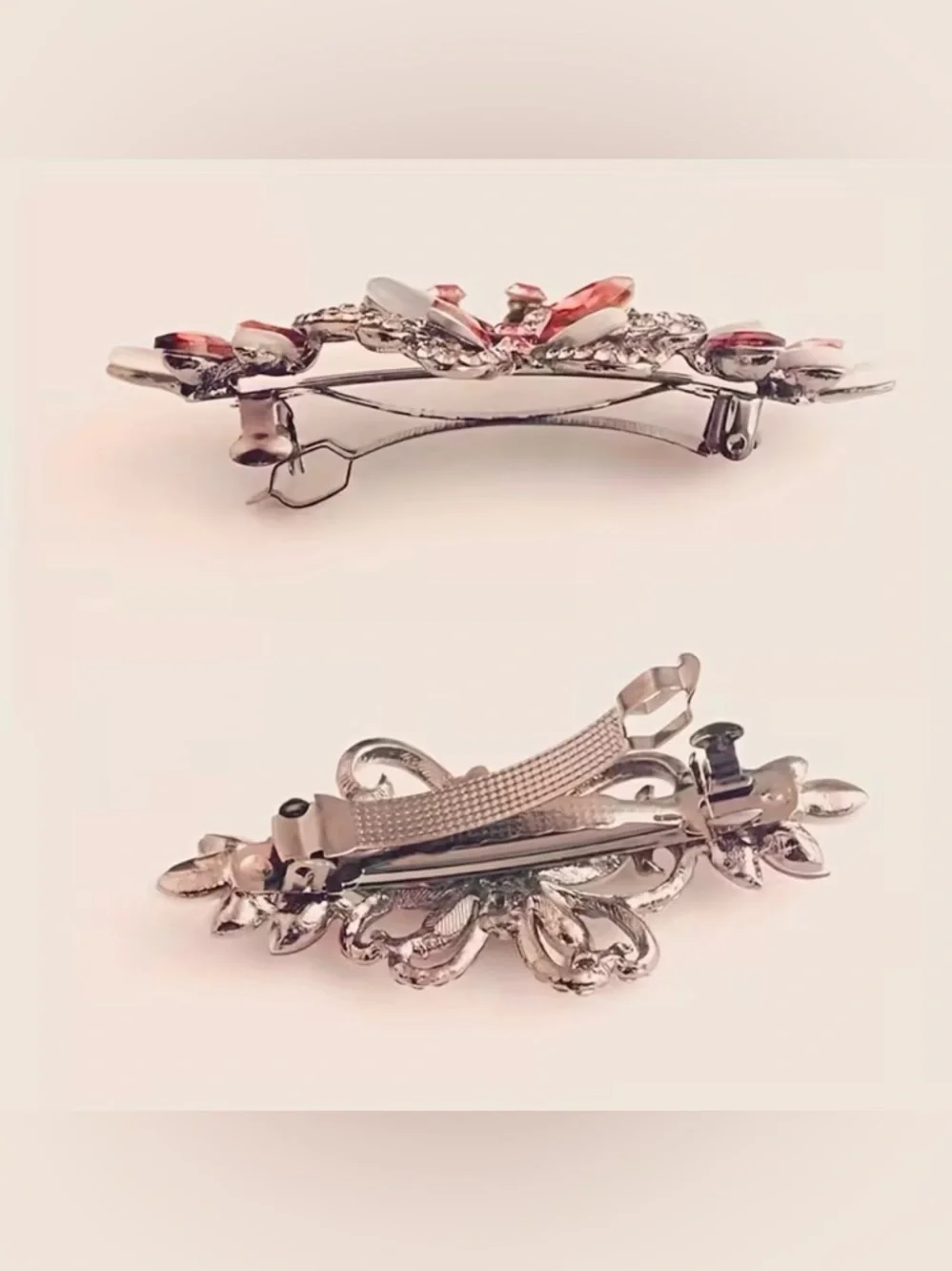 Rhinestone Embellished Butterfly Barrette Hair Clip Barrette Gorgeous New Modern - Picture 6 of 8